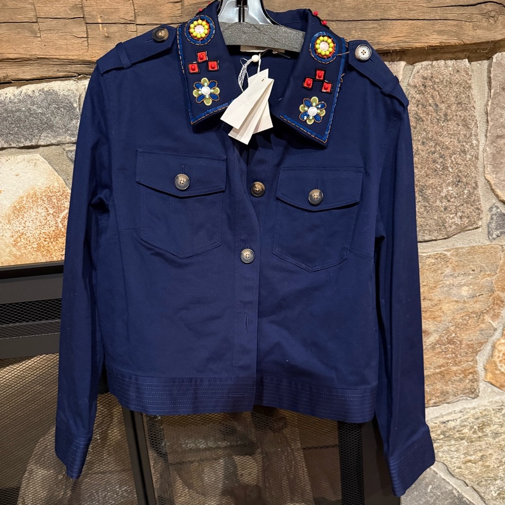 Tory Burch Blue Utility Jacket